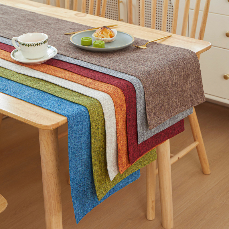 New Thick Linen Solid Color Li - Linen Table Runner review and price
