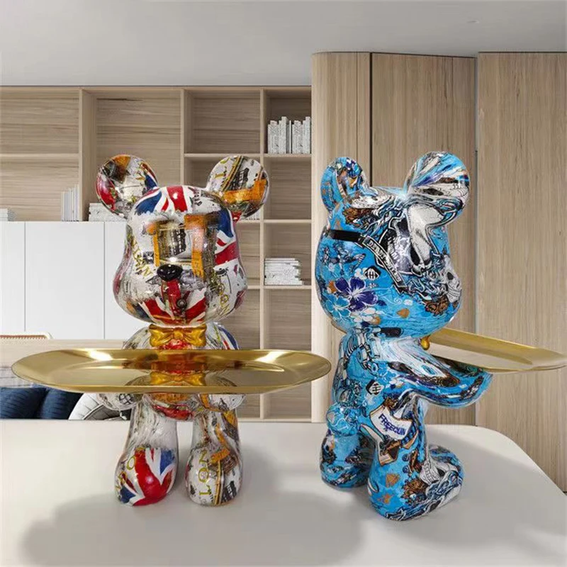 29cm Graffiti Bear Figurine Ho - Home Decor Y2K review and price