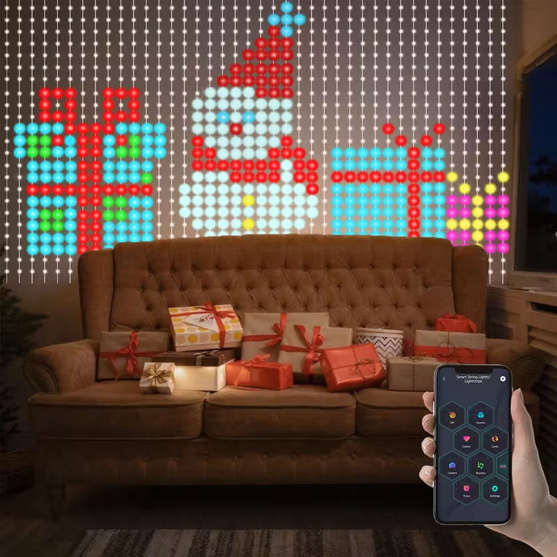 1/2PCS 400LEDs Smart Curtain L - Home Decor Free App review and price