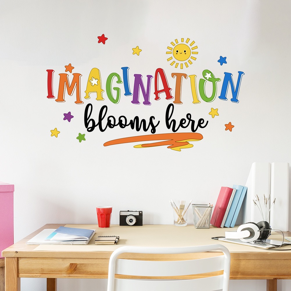 Colorful English phrase wall s - Home Decor Indonesia review and price